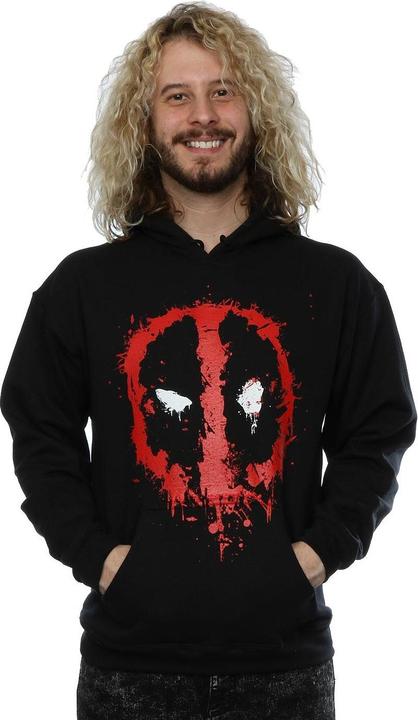Actual product image Deadpool Mens Splat Face Cotton Hoodie (L)