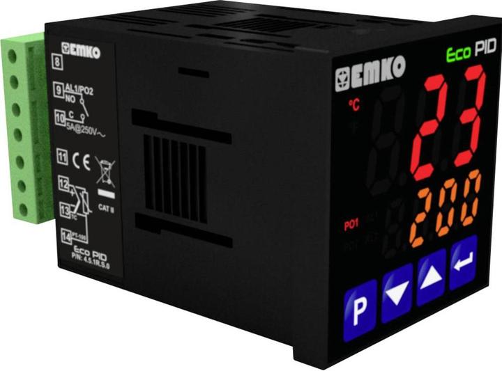 Produktbild Emko ecoPID.4.5.1R.S.0 Temperaturregler Pt100, J, K, R, S, T, L -199 bis +999°C Relais 5 A, SSR (L