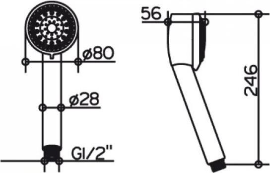 Actual product image Keuco Plan blue hand shower (3 Beam types, 9 l/min)
