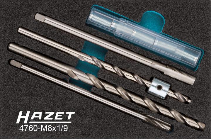 Actual product image HAZET Glow plug repair set 4760-M8X1/9 ∙ Number of tools: 9