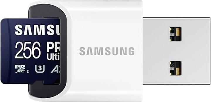 Image du produit Samsung PRO Ultimate avec lecteur de cartes (256 Go, microSDXC, U3, UHS-I)
