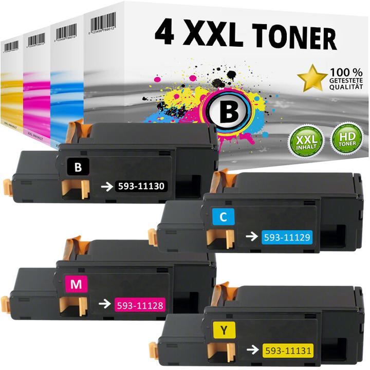 Actual product image Druckfuxx 4x XXL TONER für DELL V53F6 7C6F7 V3W4C C1660W DWGCP PATRONE KARTUSCHE