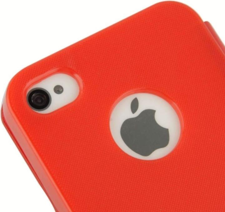 Produktbild König Design Handyhülle Tasche für Apple iPhone 4 / 4s Rot gebürstet (Apple iPhone 4, LG G4s)