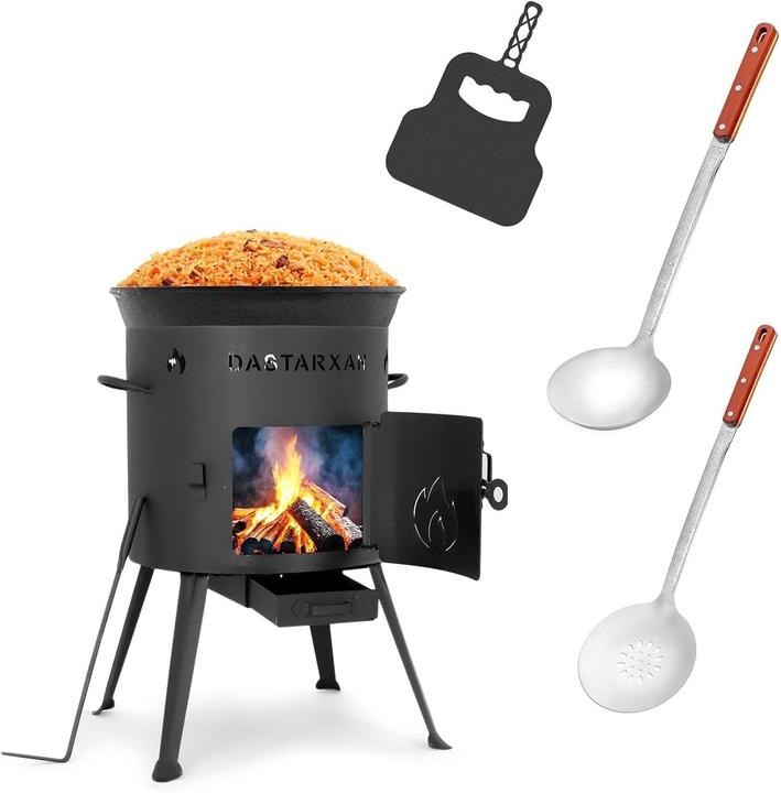 Actual product image Cheffinger Utschak Campingofen mit Kazan und Zubehör