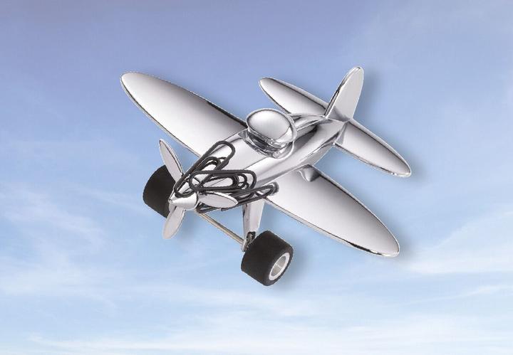 Actual product image Troika STOP-OVER Avion presse-papiers avec aimant à trombones, gris (4 x)