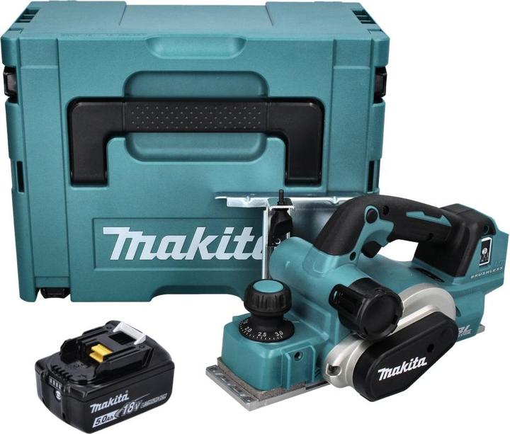 Produktbild Makita DKP 181 T1J Akku Hobel Falzhobel 82 mm 18 V Brushless + 1x Akku 5,0 Ah + Makpac - ohne Ladege