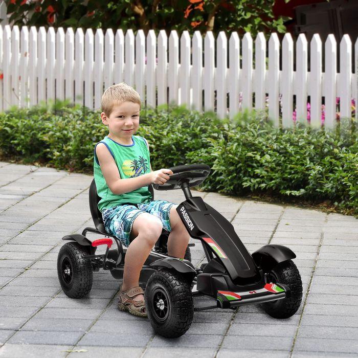 Image du produit Swisshandel24 GoKart, véhicule à pédales, voiture à pédales avec freins à main, véhicule pour enfants avec siège