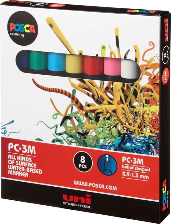 Produktbild Posca Marker PC-3M Rundspitze (Multicolor, 1.30 mm, 8 x)