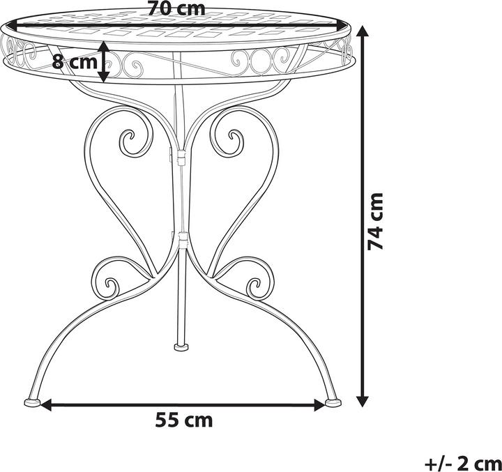 Actual product image Beliani Garden table pink metal 70 cm round ALBINIA (70 cm)