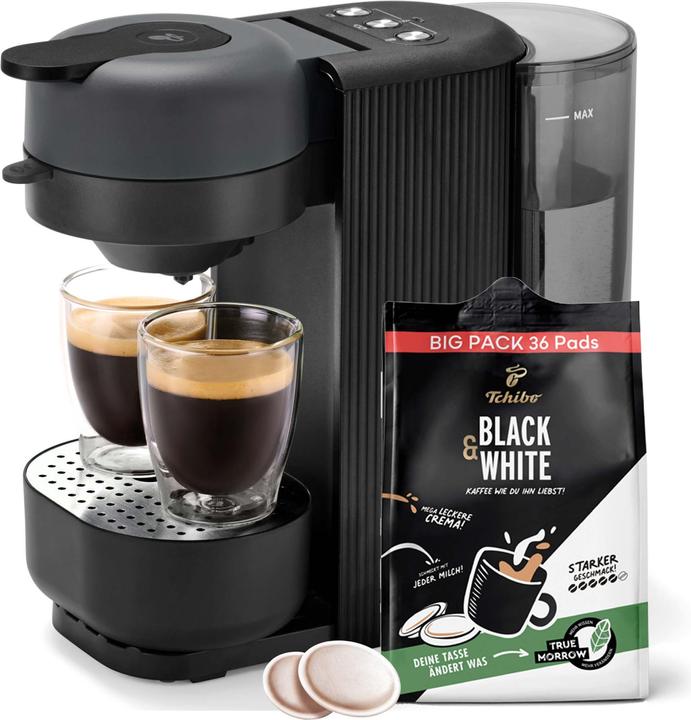 Tchibo Coffee pod machine "CALL ME PAD" incl. 36 Black & White pods, black