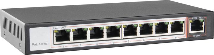 Immagine prodotto Jovision PS08 PoE Switch 8+1 Porte 60 Watt Plug and Play Custodia in metallo LED di stato sulle porte (9 porte)