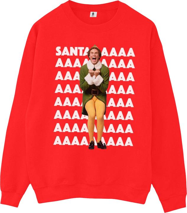 Actual product image Elf Mens Buddy Santa Scream Sweatshirt (XL)