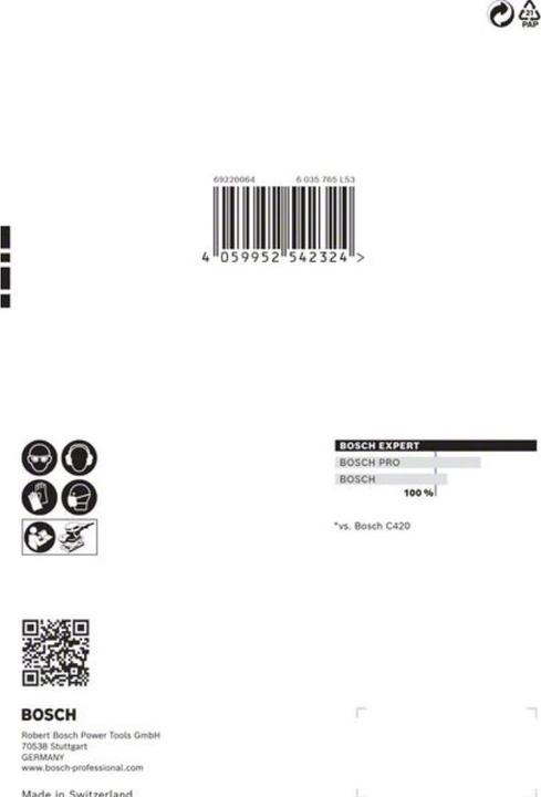 Produktbild Bosch Professional Zubehör EXPERT C470 Schleifpapier mit 6 Löchern für Schwingschleifer, 115 x 107 mm, G 180, 10-tlg. (180)