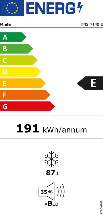 Label énergétique Miele FNS 7140 E (Encastrable, 87 l)