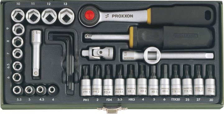 Proxxon Set di chiavi a bussola metriche da 1/4" (6,3 mm) (1/4")