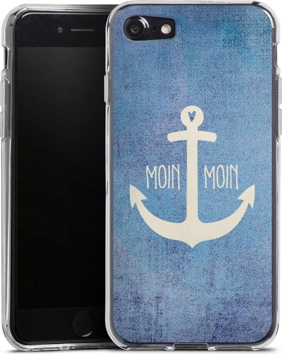 Produktbild DeinDesign Silikon Hülle für Apple iPhone 7 Handyhülle Case Smartphone Schutzhülle Anker Blau maritim (Apple iPhone 7)