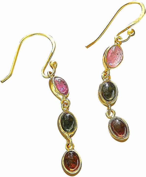 Actual product image Loberon Earrings Leilan colourful (925 sterling silver, Embellishment: Tourmaline gemstone)