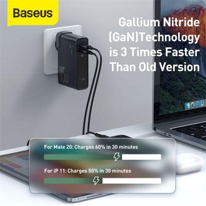 Image du produit Baseus Chargeur 2en1 GaN + Powerbank (10000 mAh, 45 W)