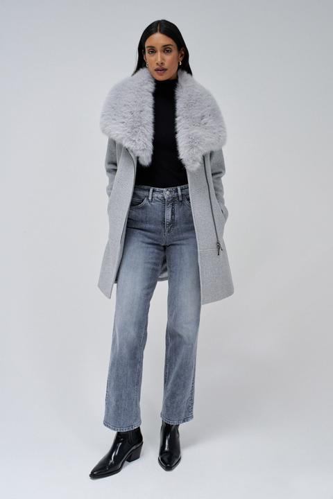 Produktbild Salsa Jeans Wool Coat With Fur Collar (M)