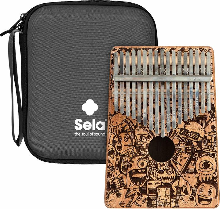Actual product image Sela Art Series Kalimba 17 Little Monster Laser