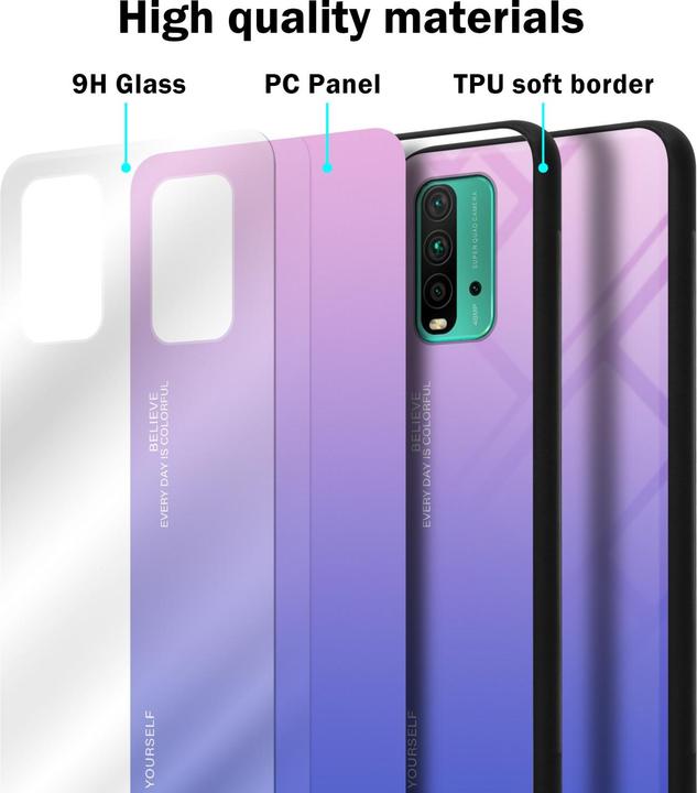 Actual product image Cadorabo TPU 2 colors glass envelope (Xiaomi Redmi 9T, Xiaomi Poco M3)