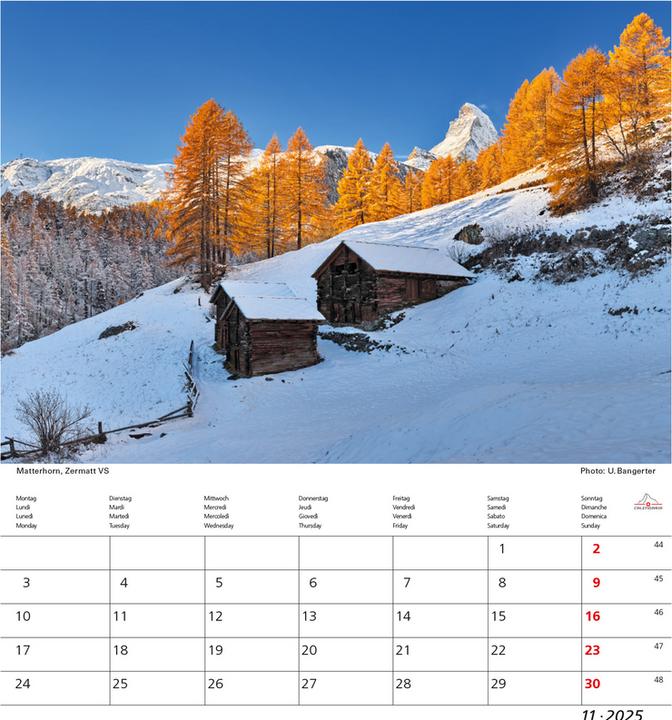 Produktbild Matterhorn 2025 (21 x 24 cm, Englisch, Französisch, Italienisch, Deutsch)
