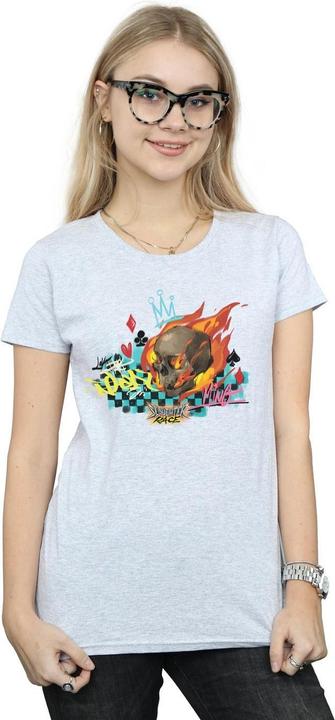 Actual product image Disney Womens/Ladies Wreck It Ralph Race Skull Cotton T-Shirt (L)