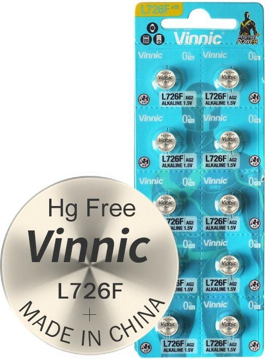 Immagine prodotto Vinnic 10 pezzi AG2, G2, AG2, L726, LR59 (1 pz., LR59, 25 mAh)