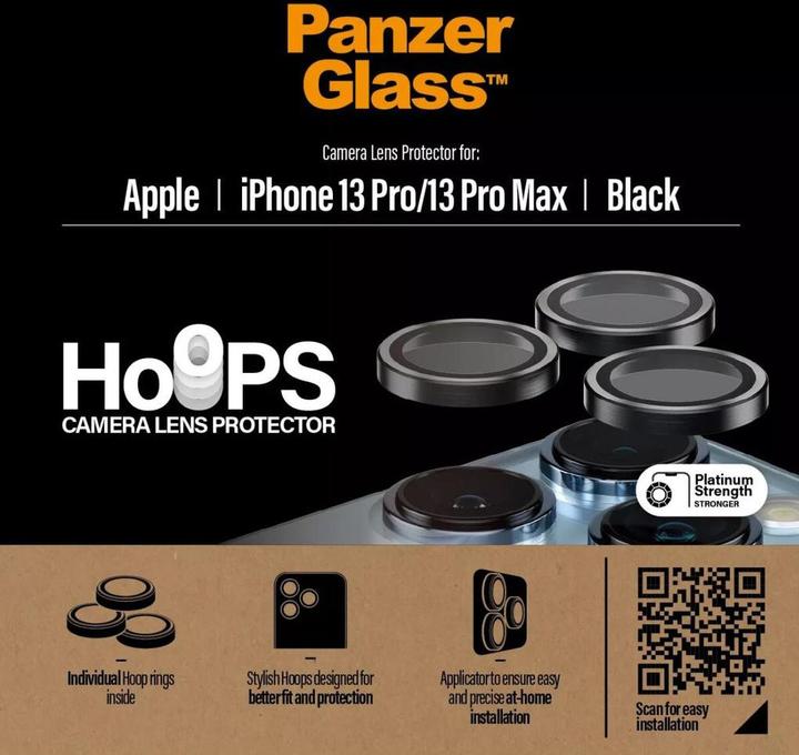 Produktbild PanzerGlass CP PP Rings for iPhone 13 Pro/13 Pro Max black (1 Stück, Apple iPhone 13 Pro Max, Apple iPhone 13 Pro)