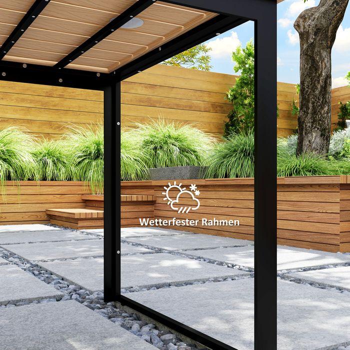 Image du produit Swisshandel24 Gartentisch für 6 Personen 160x80 cm Holzoptik Lamellendesign, Teak (80 cm)
