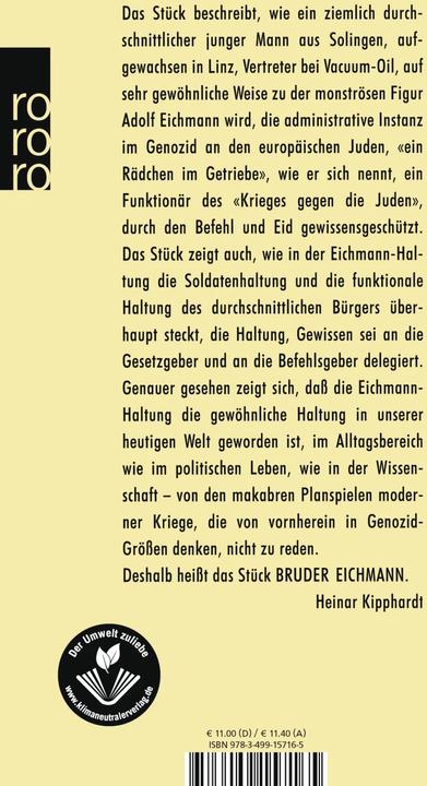 Produktbild Bruder Eichmann (Deutsch, Heinar Kipphardt, 1986)