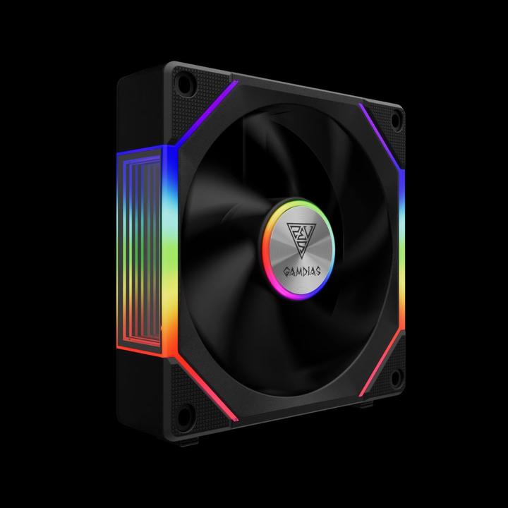 Actual product image Gamdias Lot de 3 Ventilateurs de boitier Aeolus P2U RGB - 12cm (Noir) (120 mm)