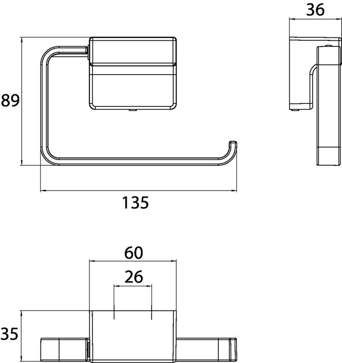 Produktbild Emco Papierhalter CUE ohne Deckel chrom