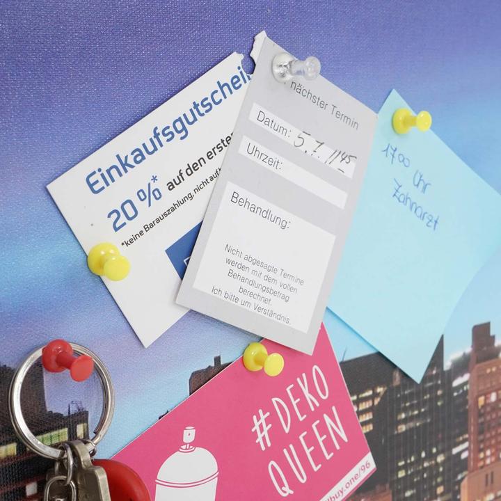 Actual product image Swisshandel24 LED Pinboard, Memoboard Illuminated picture, Timer - 120x40cm New York (Bulletin board, 120 x 40 cm)