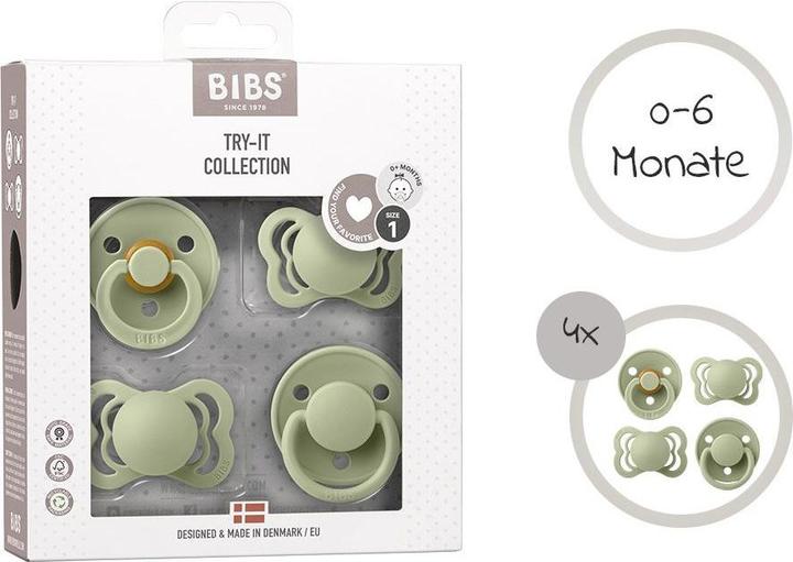 Produktbild Bibs Schnuller Try-It Collection, Sage (4 x, bis 6 Monate)