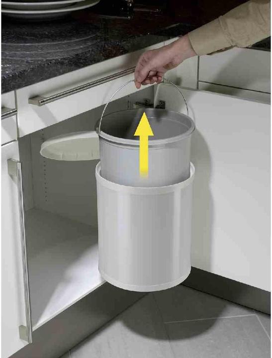 Image du produit Hailo Compact-Box M, poubelle encastrable, 15 litres, blanc (15 l)