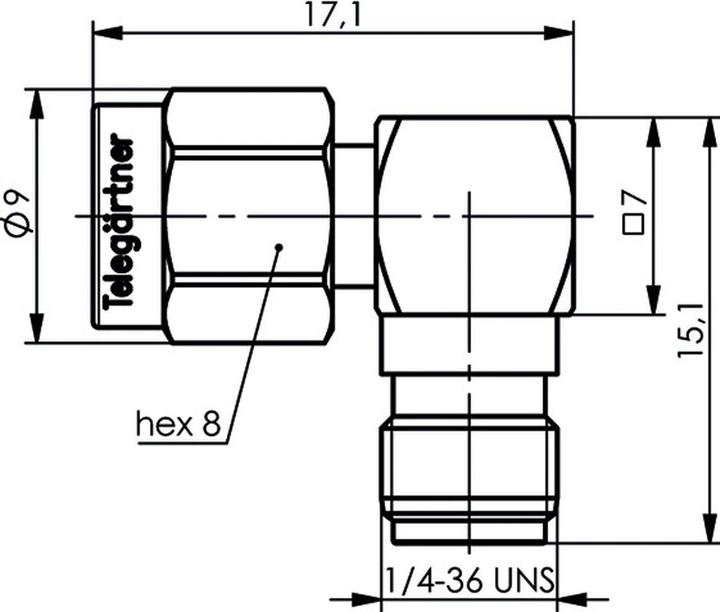 Actual product image Telegärtner SMBA adapter SMA connector (Plug socket)