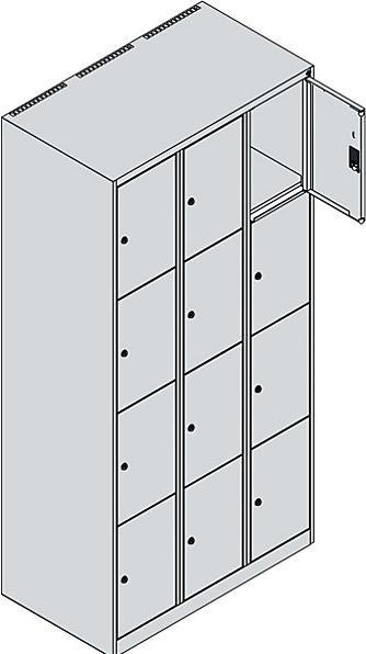 Actual product image C+P CP Classic Plus locker cabinet light grey 080000-304 S10008, 12 lockers 90.0 x 50.0 x 185.0