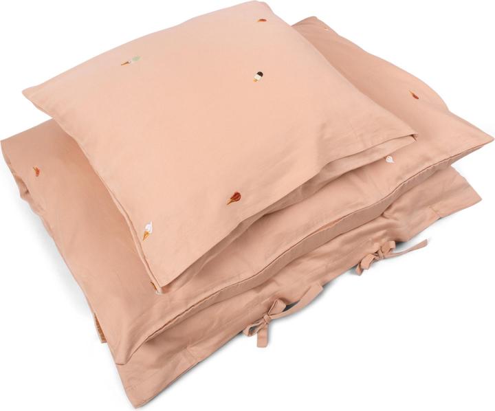 Filibabba Baby Bedlinen – Embroidered Cool Summer Design – Frappé (70 x 100 cm, 40 x 45 cm)