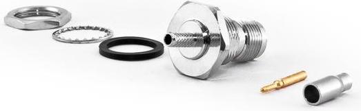Actual product image Varia RP-TNC Female Bulkhead Connector for RG316 Cable, Crimp Version