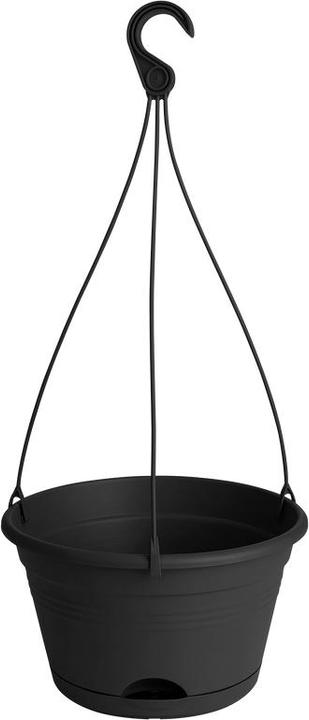 Produktbild Elho Blumenampel-Set Green Basics Kunststoff Ø 28 H 18 cm schwarz inkl. Halterung und Untersetzer (29 cm)