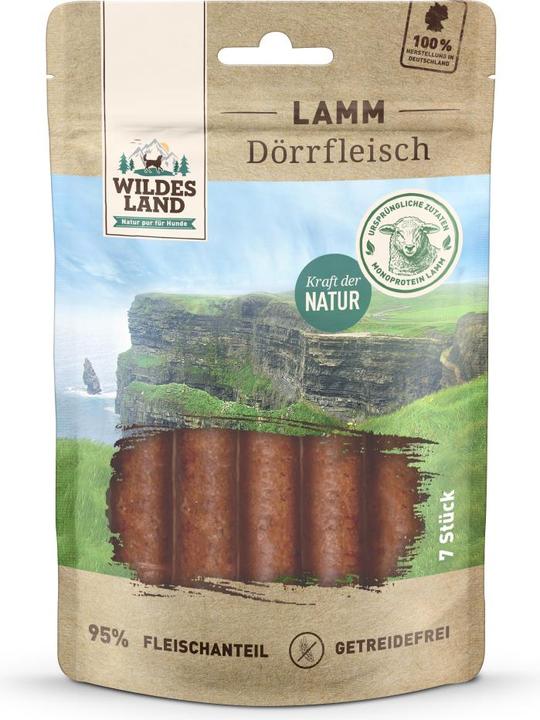 Immagine prodotto Wildes Land Snack di carne secca di agnello, 7 pezzi. (Junior, Senior, Adulto, 7 pz., 170 g)