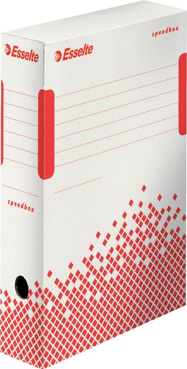Image du produit Dymo Boîte à archives SPEEDBOX, DIN A4, blanc/rouge,(L)80 mm en carton 100% recyclé, 100% recyclable (A4)