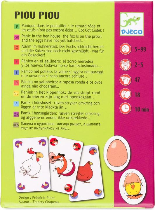 Actual product image Djeco Card game Piou Piou (French, German, Dutch, Italian, Danish, English)