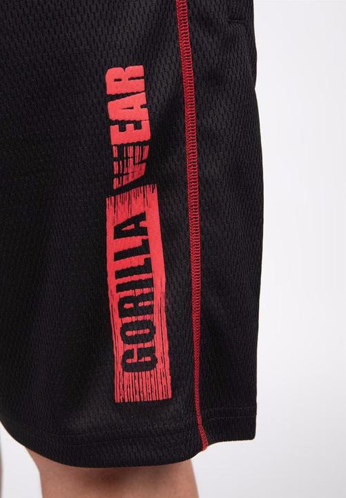 Produktbild Gorilla Wear Wallace Mesh Shorts Schwarz/Rot (S/M)