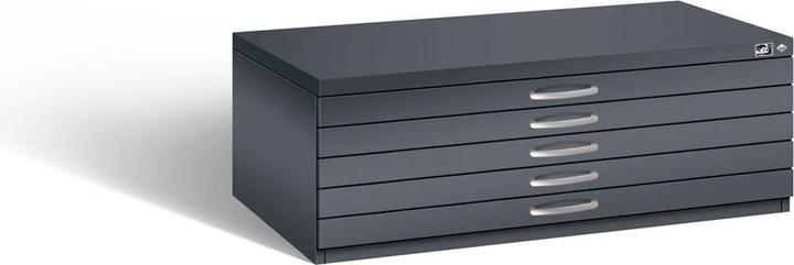 Image du produit C+P CP 7100 Armoire à plans gris noir avec 5 tiroirs 110,0 x 76,5 x 42,0 cm