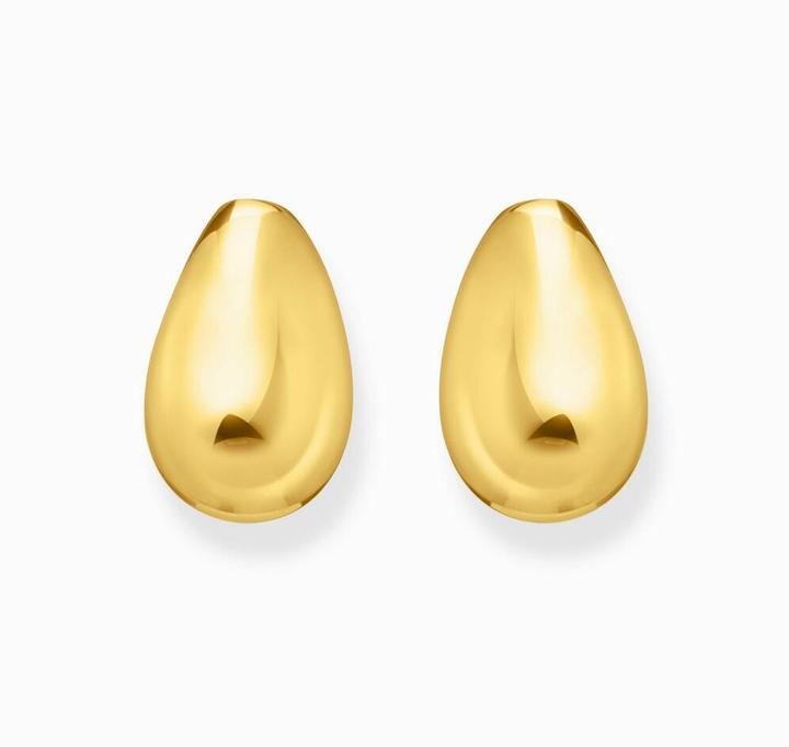 Actual product image Thomas Sabo Stud earrings teardrop shape (750 yellow gold gilding, 925 sterling silver)