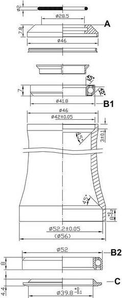 Produktbild Tange Tapered Ahead Steuersatz 1 1/8"-1.5"