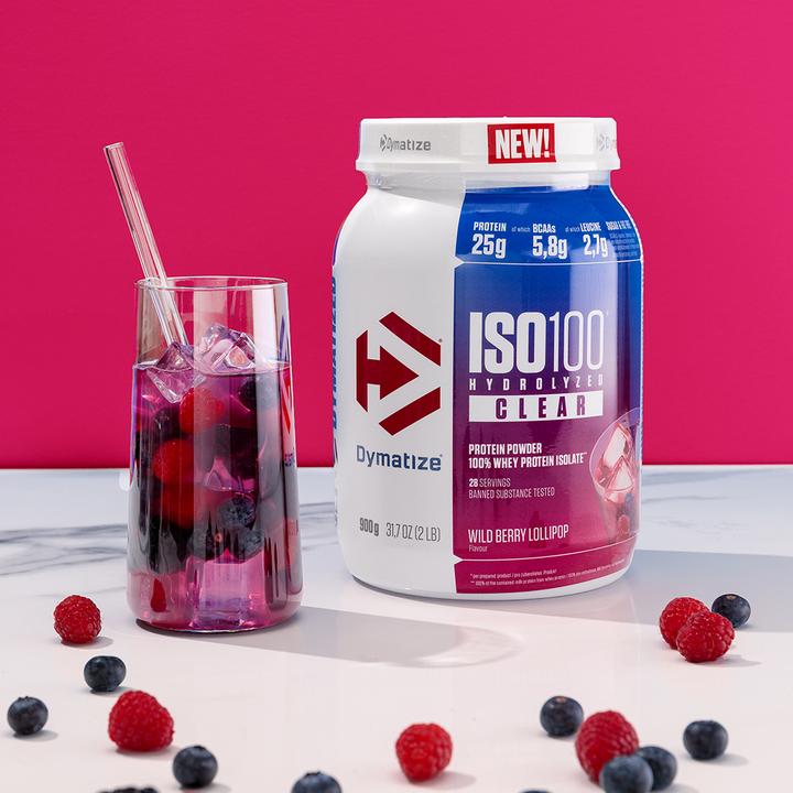 Image du produit Dymatize ISO100 Clear Whey (Sucette aux baies sauvages, 1 pcs, 900 g)