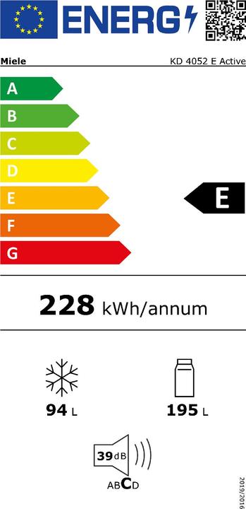 Etichetta energetica Miele KD 4052 E EL ATTIVO (289 l)